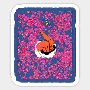 yoga pose on a pillow of self love Sticker